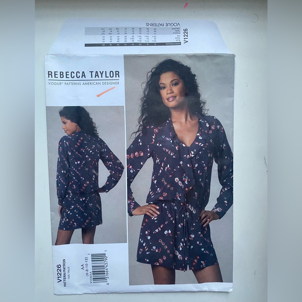 Rebecca Taylor dress sewing pattern from vogue patterns American designer v1226